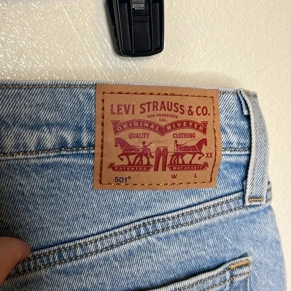 Levi’s Original 501 High Rise Button Fly Denim Jean Shorts Size 30 - Picture 5 of 8